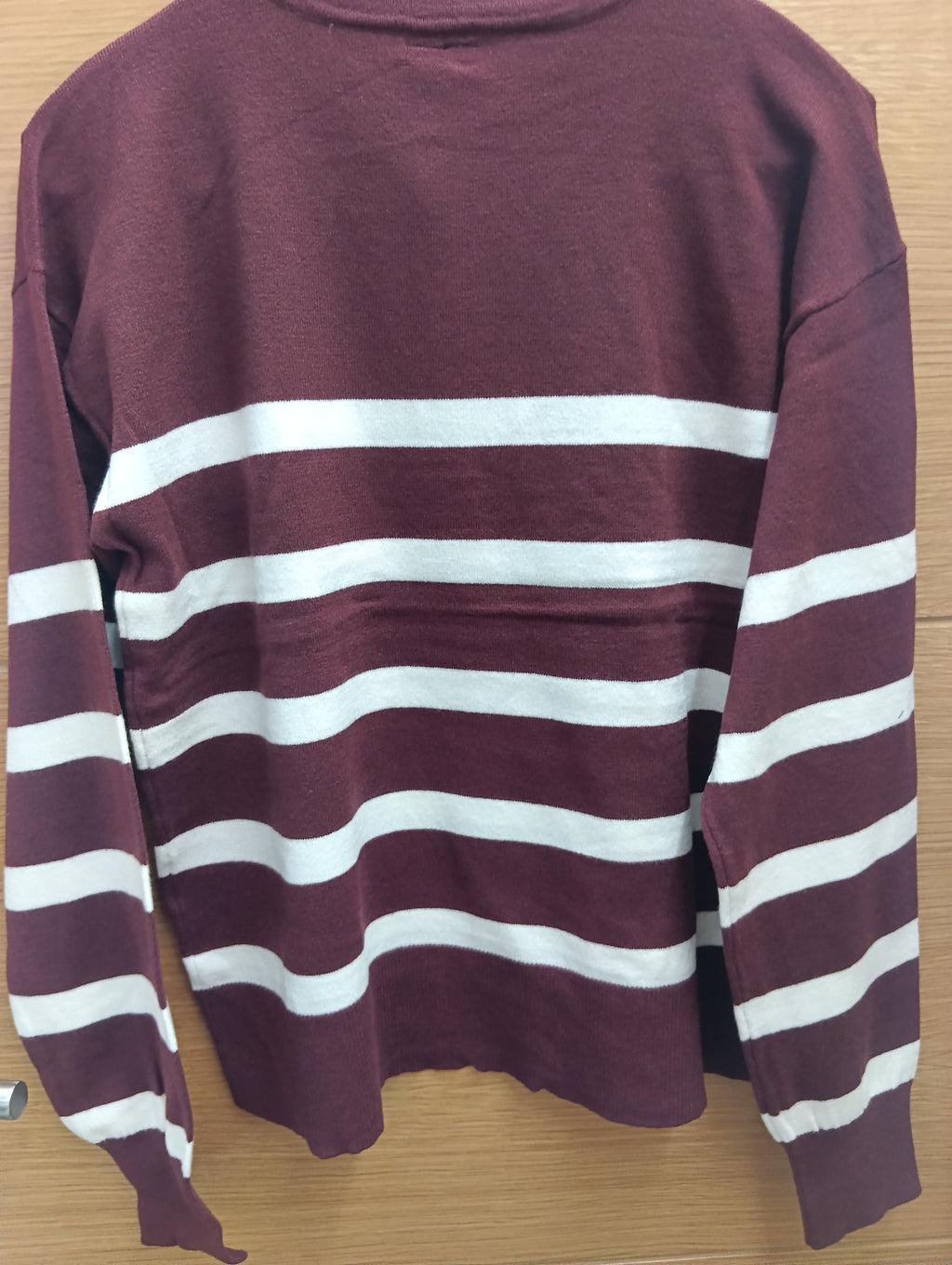 Jersey mujer rayas  bancas cuello redondo,talla s,color rojo