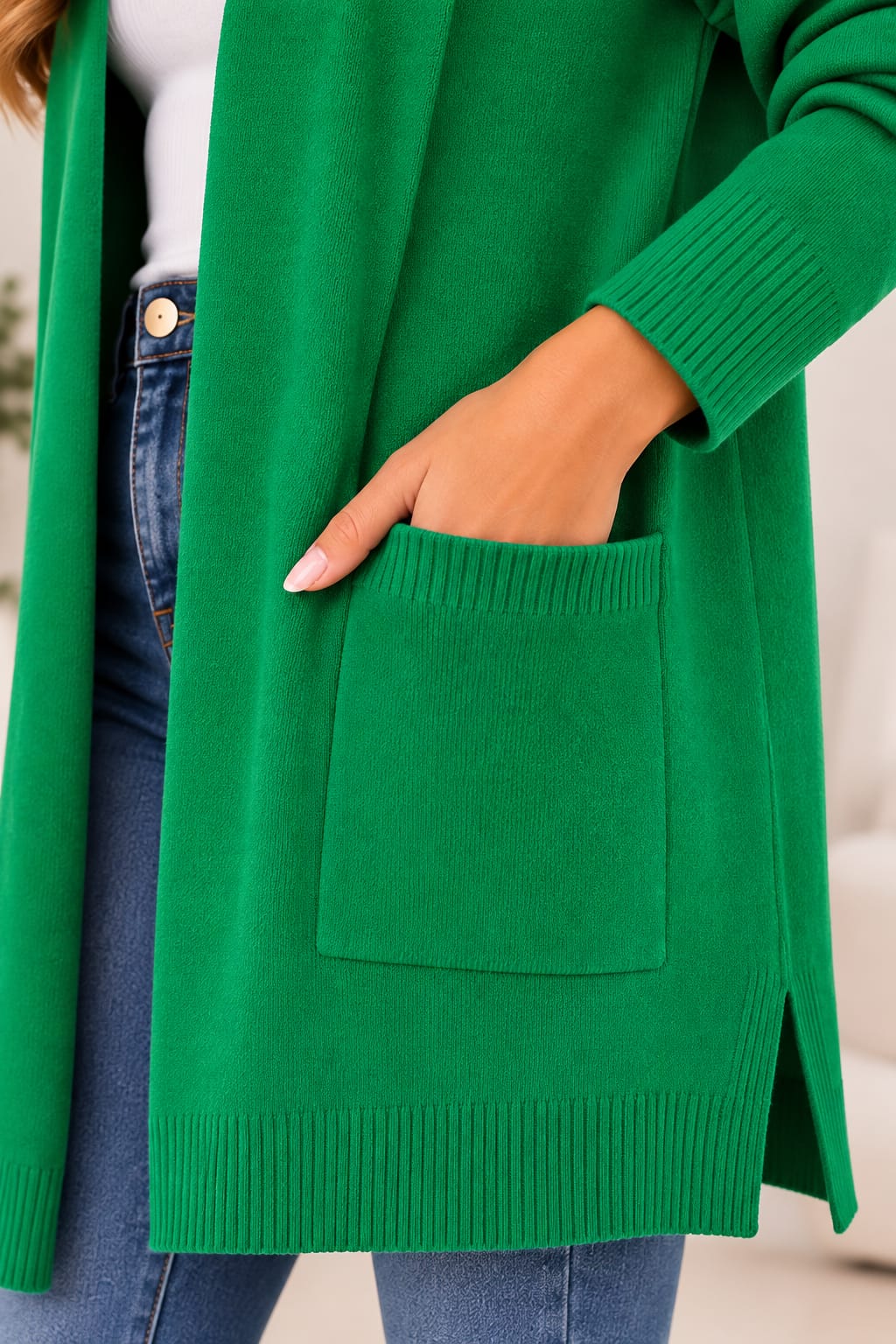 Chaqueta moda corazón verde