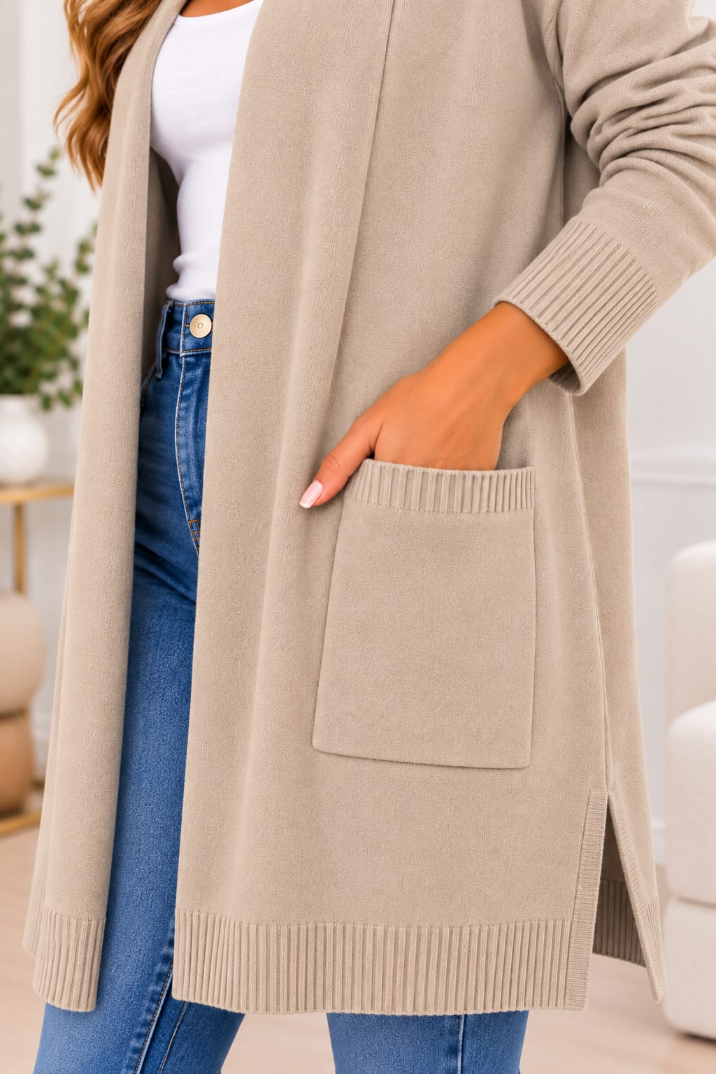 Chaqueta moda corazón beige