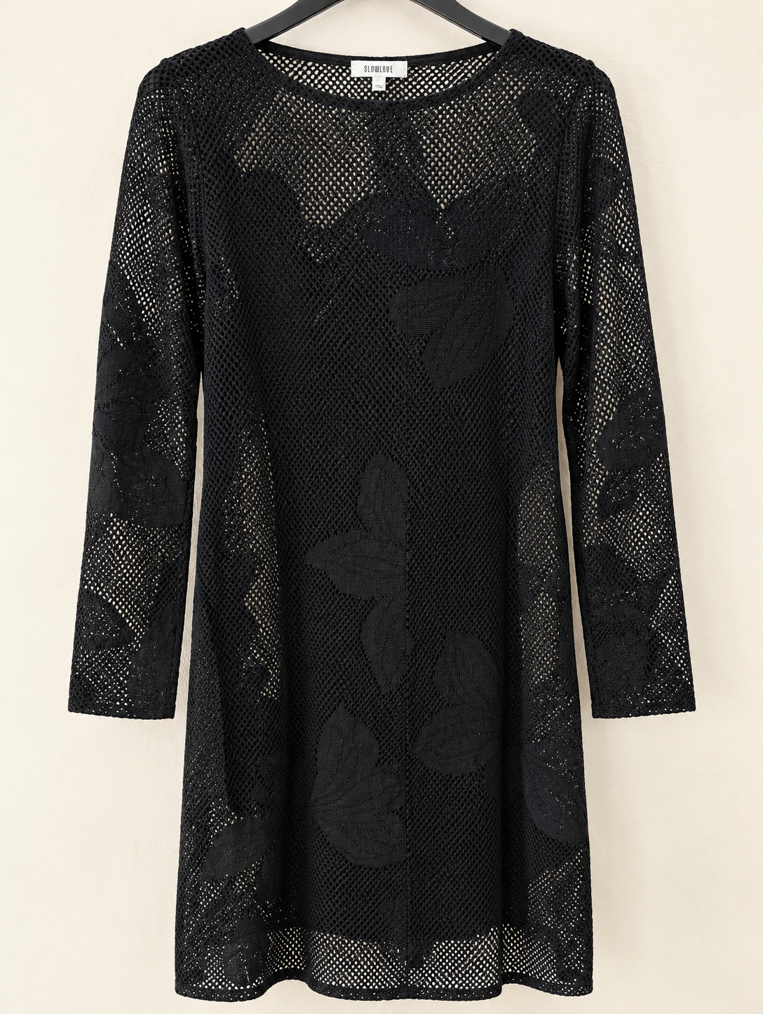 Vestido Show Manga Larga Negro