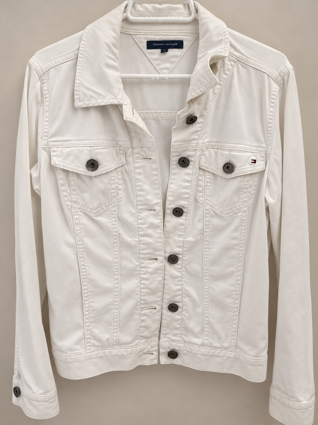 Chaqueta Tommy Hilfiger blanca-Estilo casual y atemporal mujer talla M