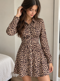 Vestido camisero leopardo Marrón XS Mango